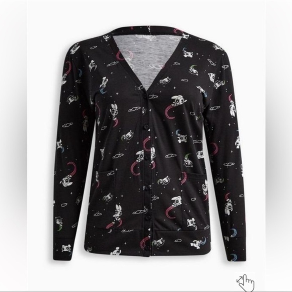 New Torrid Warner Bros Powerpuff Girls Jersey
Cardigan Button Down Sweater‎ 2X